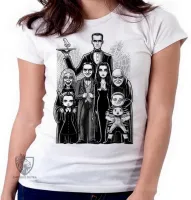 Baby look blusa Feminina Familia addams terror comedia engraçado - Foto 5