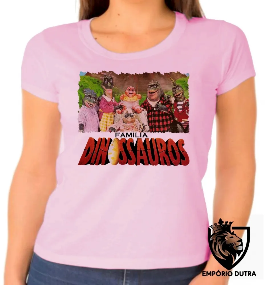 Baby look blusa Feminina Família Dinossauro baby dino