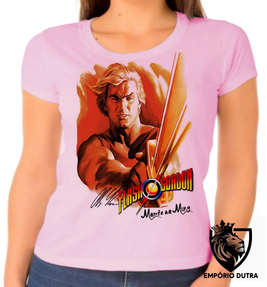 Baby look blusa Feminina Flash Gordon morte ao ming