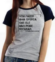 Baby look blusa Feminina Frase filme poderoso chefão The Godfather - Foto 3