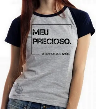 Baby look blusa Feminina Frase filme senhor dos aneis meu precioso - Foto 2