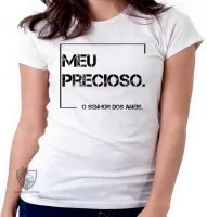 Baby look blusa Feminina Frase filme senhor dos aneis meu precioso - Foto 3