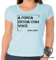 Baby look blusa Feminina Frase filme star wars han solo a força esteja - Foto 2