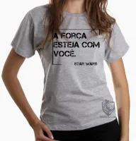 Baby look blusa Feminina Frase filme star wars han solo a força esteja - Foto 5