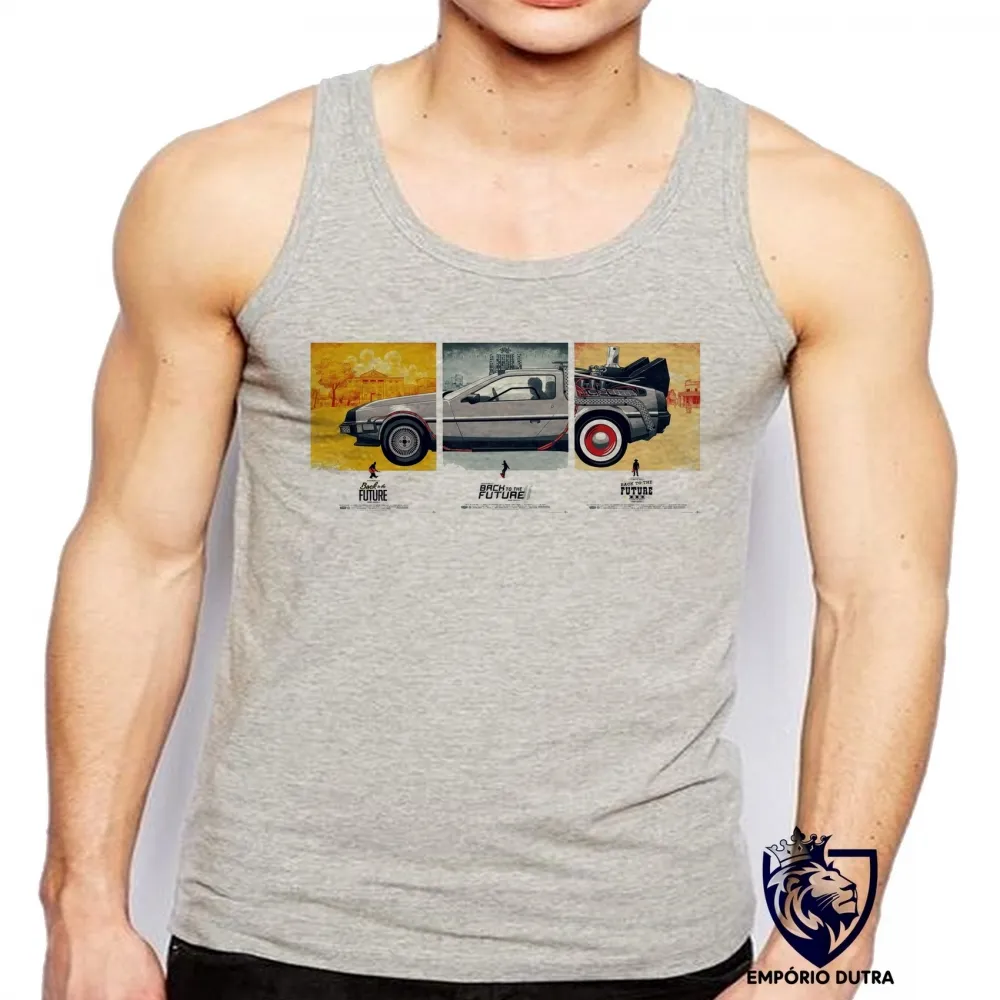 Camiseta Regata adulto ou infantil DeLorean em quadros Imagem