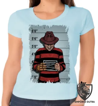 Baby look blusa Feminina freddy krueger preso terror - Foto 2