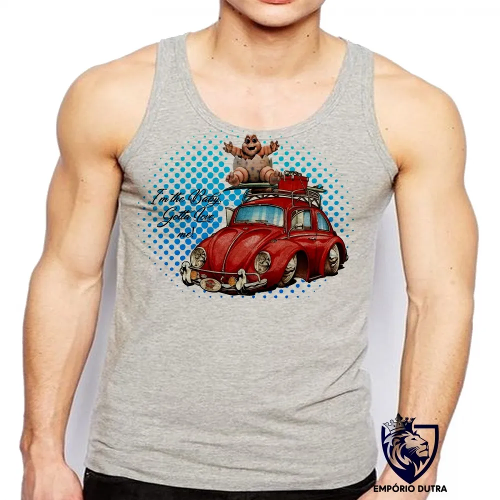 Camiseta Regata adulto ou infantil Im baby dinossauro love red fusca Imagem