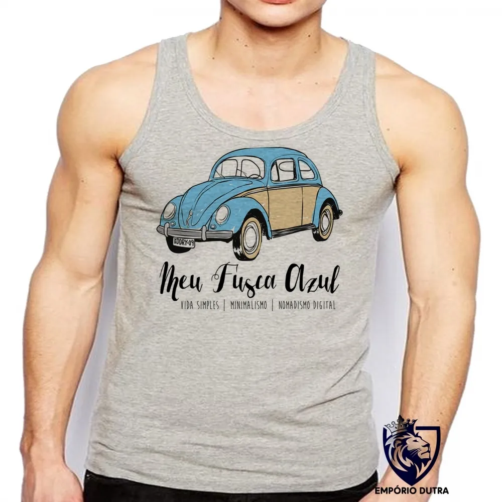 Camiseta Regata adulto ou infantil Meu Fusca Azul carro volkswagen fuca gol