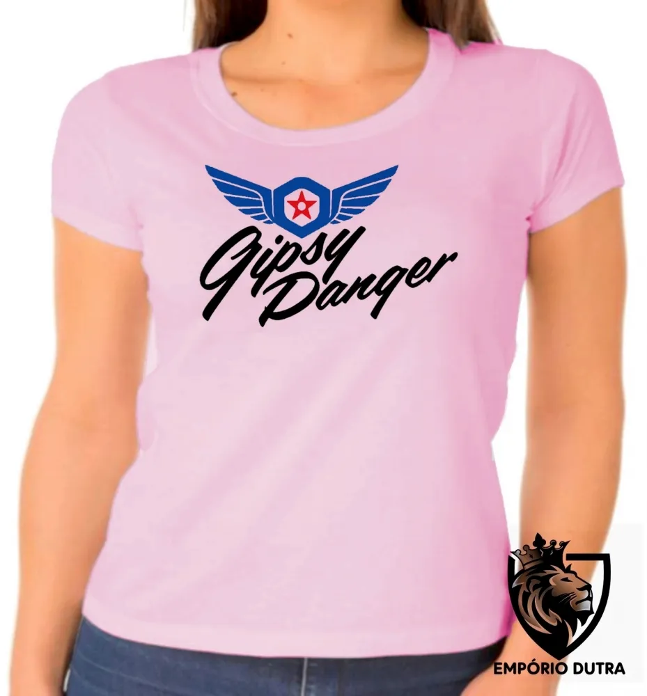 Baby look blusa Feminina Gipsy Danger robo circulo de fogo Imagem