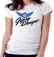 Baby look blusa Feminina Gipsy Danger robo circulo de fogo - Foto 5