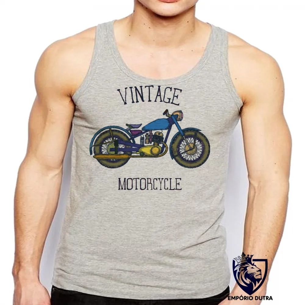 Camiseta Regata adulto ou infantil Moto vintage motoqueiro harley davidson