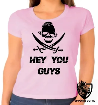 Baby look blusa Feminina Goonies hey you guys caveira sloth