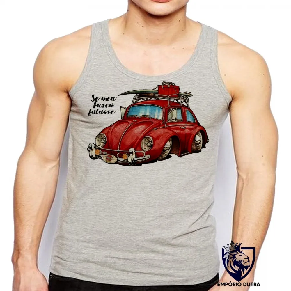 Camiseta Regata adulto ou infantil Se meu Fusca falasse carro volkswagen Imagem