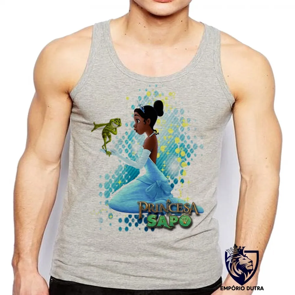 Camiseta Regata adulto ou infantil A princesa e o SApo vestido