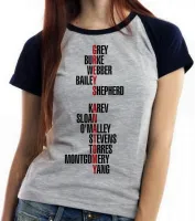 Baby look blusa Feminina Greys Anatomy seriado palavras - Foto 4