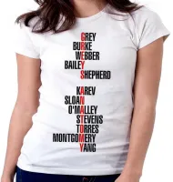 Baby look blusa Feminina Greys Anatomy seriado palavras - Foto 5