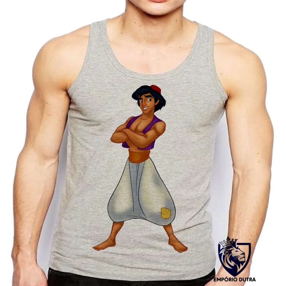 Camiseta Regata adulto ou infantil Aladim disney jasmine namorado Imagem
