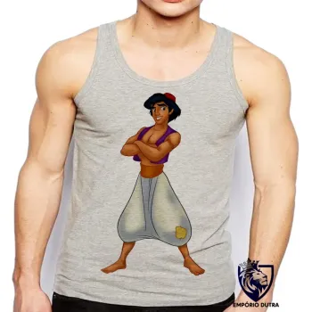Camiseta Regata adulto ou infantil Aladim disney jasmine namorado