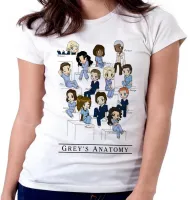 Baby look blusa Feminina Greys Anatomy turma seriado - Foto 5