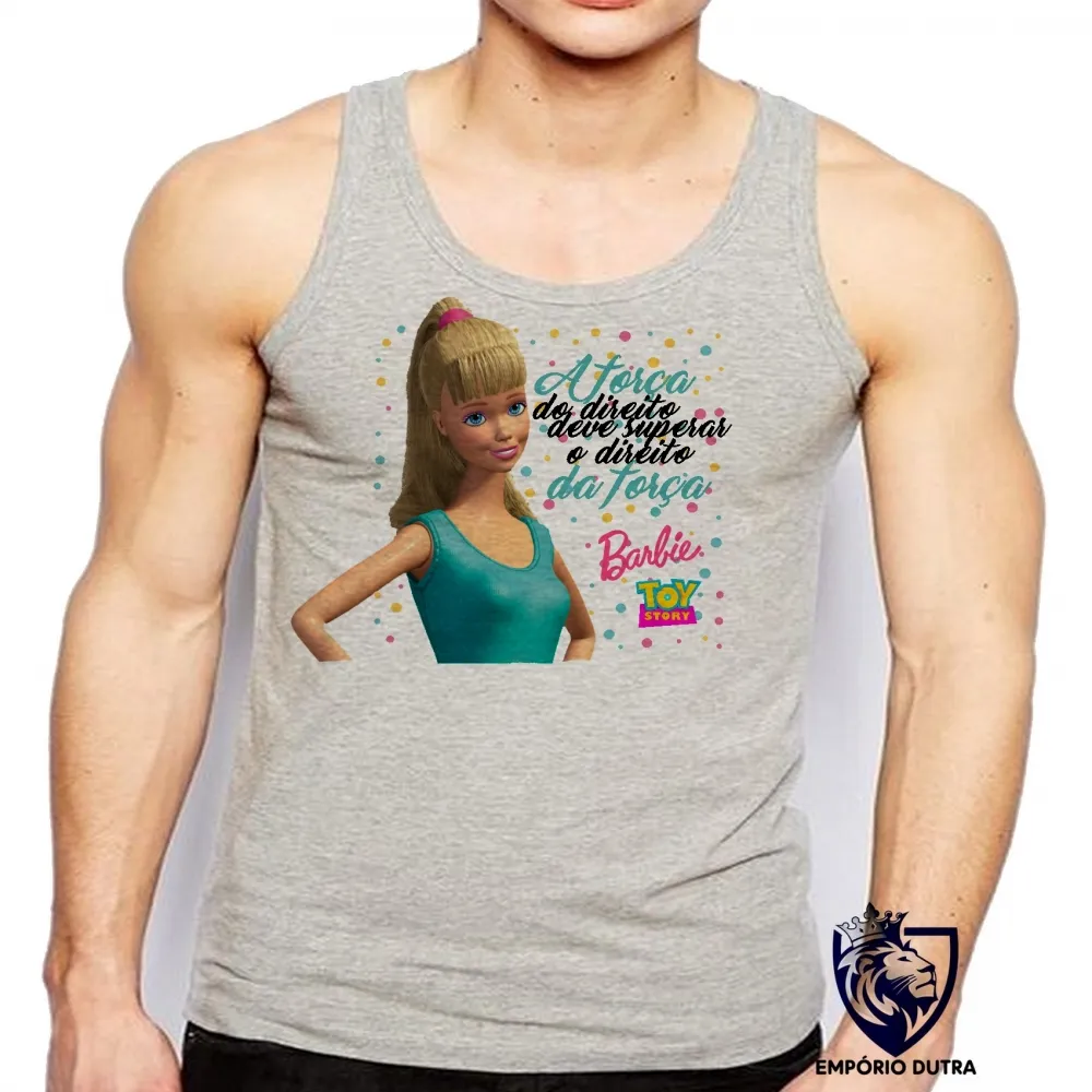 Camiseta Regata adulto ou infantil Barbie toy story direito da força