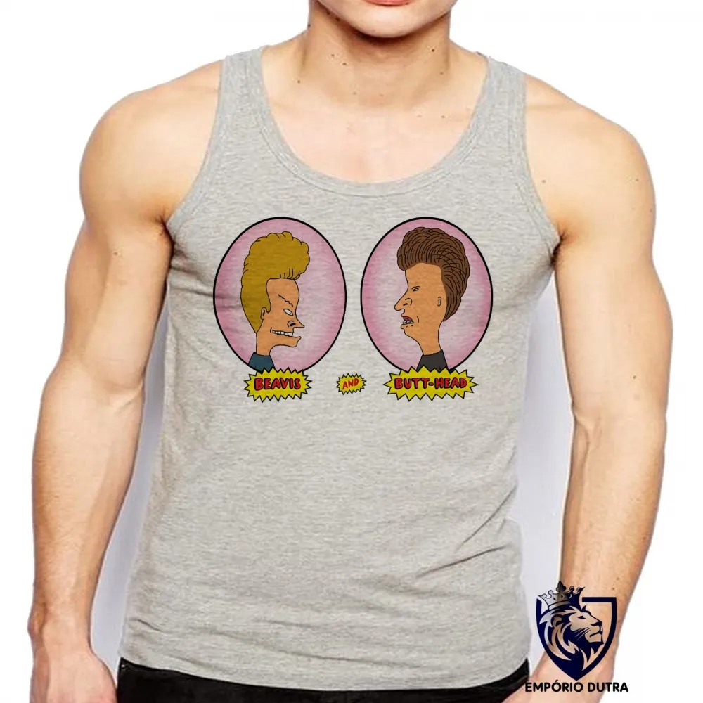 Camiseta Regata adulto ou infantil Beavis and Butt head balões rosa Imagem