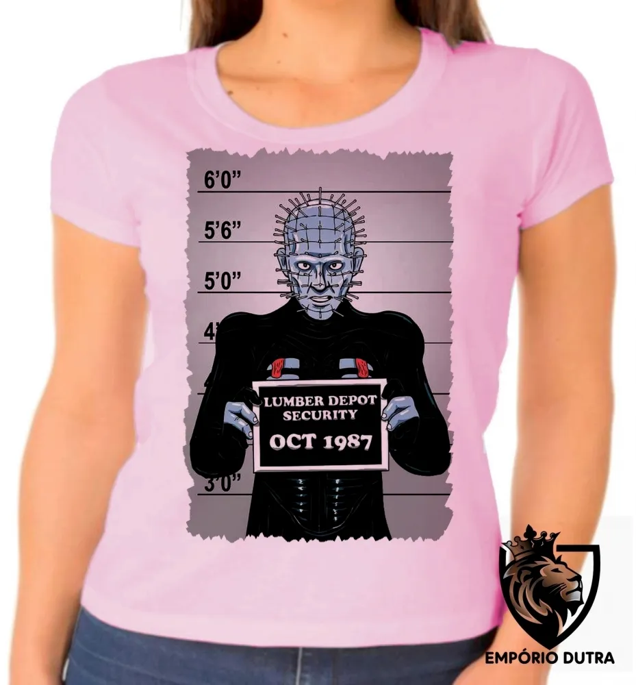 Baby look blusa Feminina Hellraiser vilão filme terror antigo