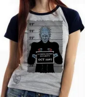 Baby look blusa Feminina Hellraiser vilão filme terror antigo - Foto 3