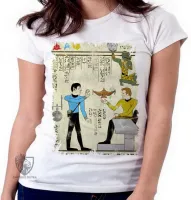 Baby look blusa Feminina hieróglifos Star Trek - Foto 5