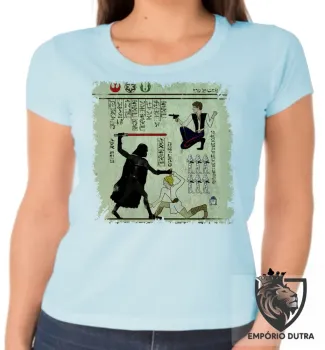 Baby look blusa Feminina hieróglifos Star Wars - Foto 2