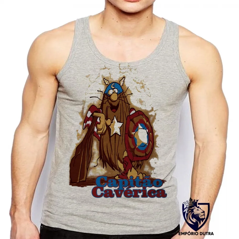 Camiseta Regata adulto ou infantil capitão caverna america caverica heroi Imagem