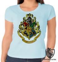 Baby look blusa Feminina Hogwarts harry potter símbolo colorido - Foto 6