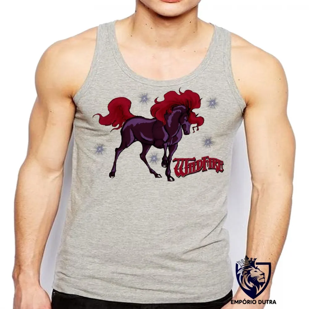 Camiseta Regata adulto ou infantil Cavalo de Fogo sozinho Imagem