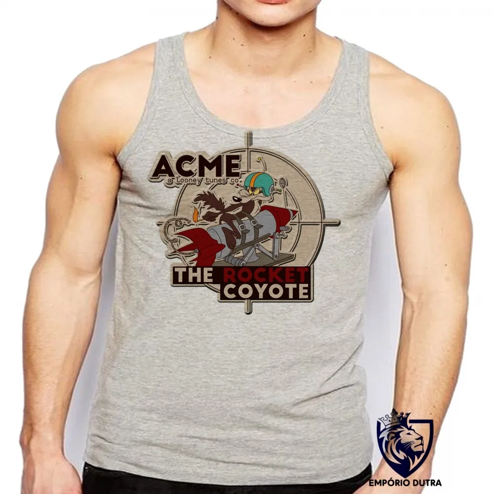 Camiseta Regata adulto ou infantil Coiote ACME foguete papaleguas Imagem