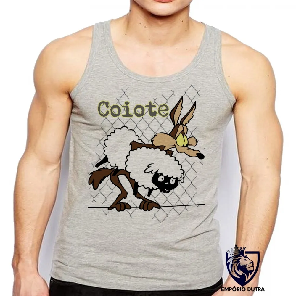 Camiseta Regata adulto ou infantil Coiote ovelha papaleguas acme Imagem