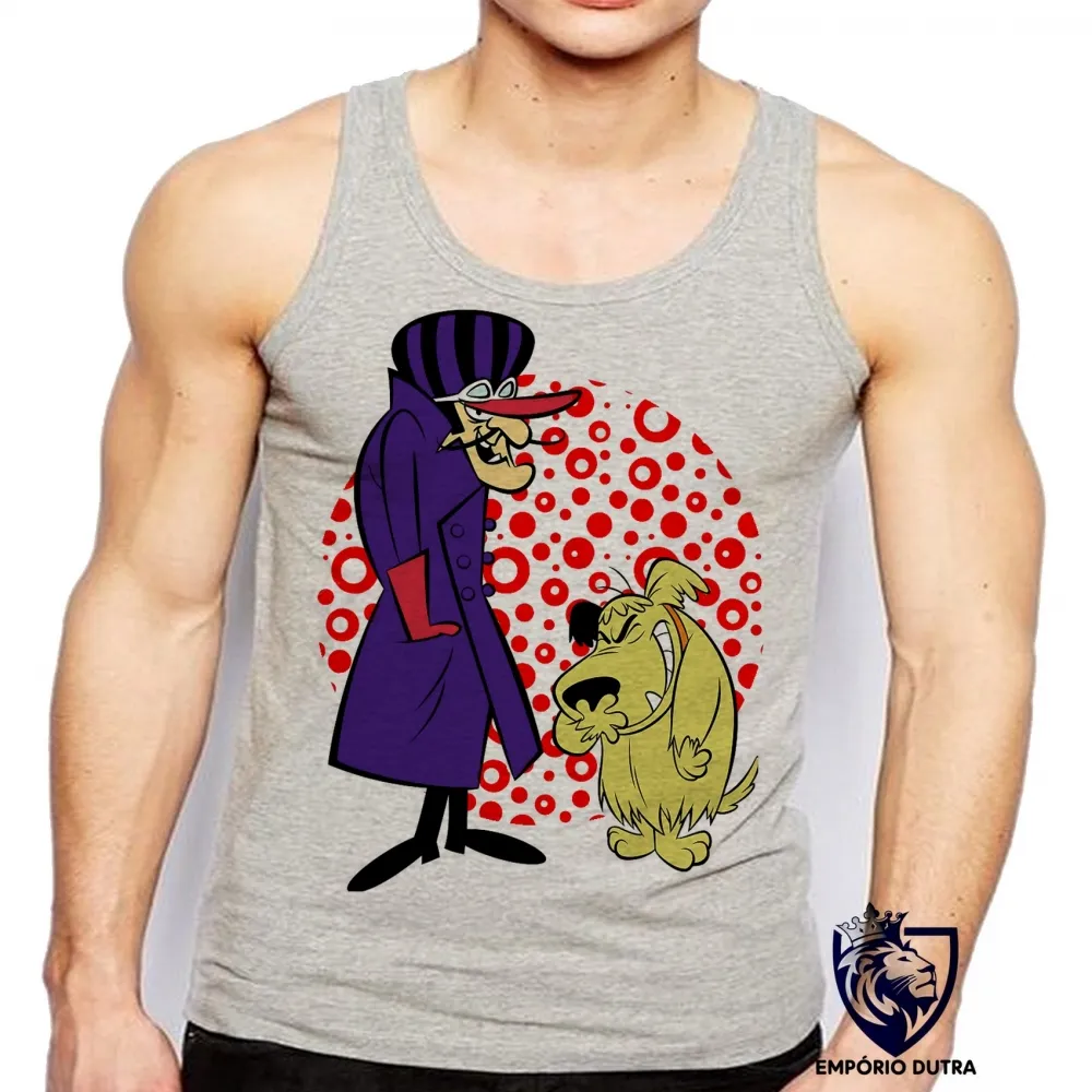 Camiseta Regata adulto ou infantil Dick Vigarista Mutley corrida maluca