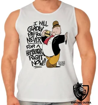 Camiseta Regata adulto ou infantil Dudu marinheiro popeye hamburger - Foto 2