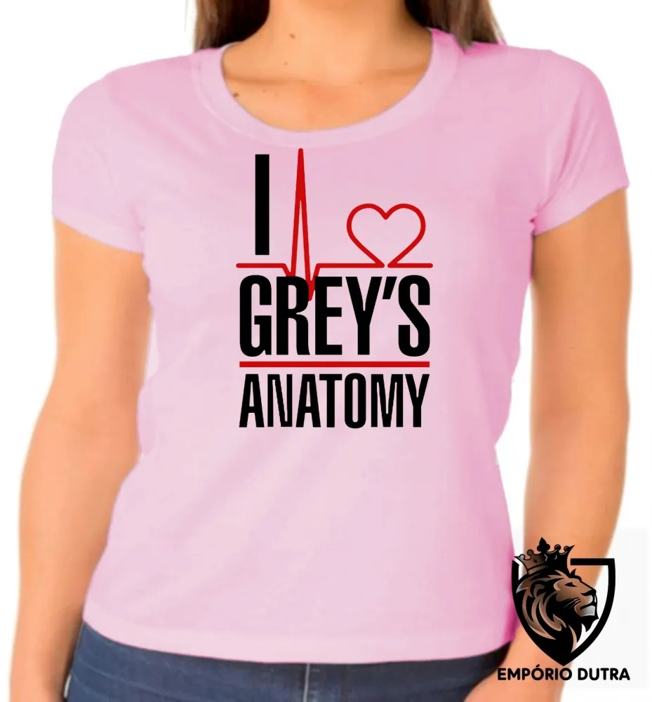 Baby look blusa Feminina I love Greys Anatomy serie Imagem