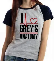 Baby look blusa Feminina I love Greys Anatomy serie - Foto 4