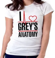 Baby look blusa Feminina I love Greys Anatomy serie - Foto 5