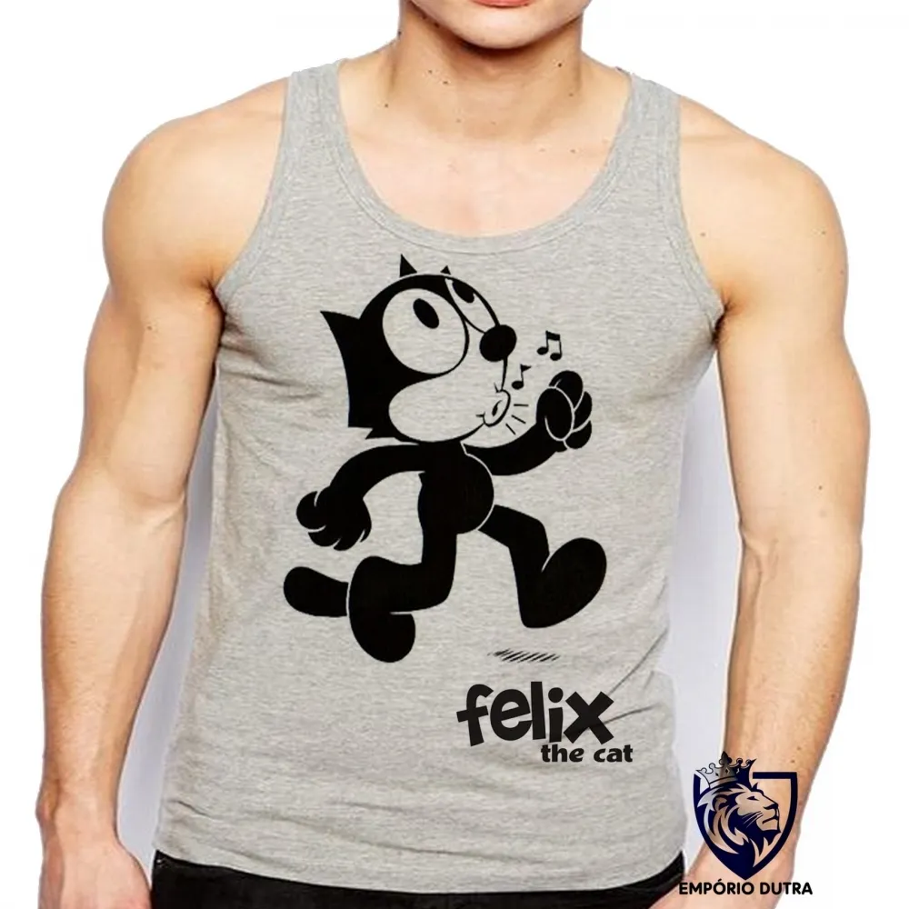Camiseta Regata adulto ou infantil Félix gato the cat gatinho Imagem