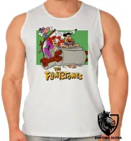 Camiseta Regata adulto ou infantil Flinstones carro fred vilma Flintstones - Foto 2