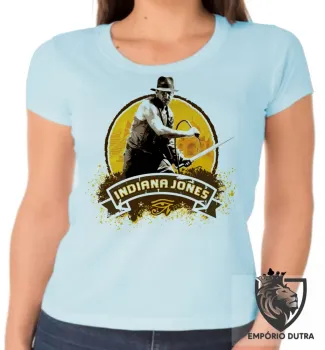 Baby look blusa Feminina Indiana Jones amarelo - Foto 2