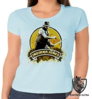 Baby look blusa Feminina Indiana Jones amarelo - Foto 2