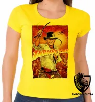 Baby look blusa Feminina Indiana Jones chicote - Foto 3
