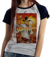 Baby look blusa Feminina Indiana Jones chicote - Foto 4
