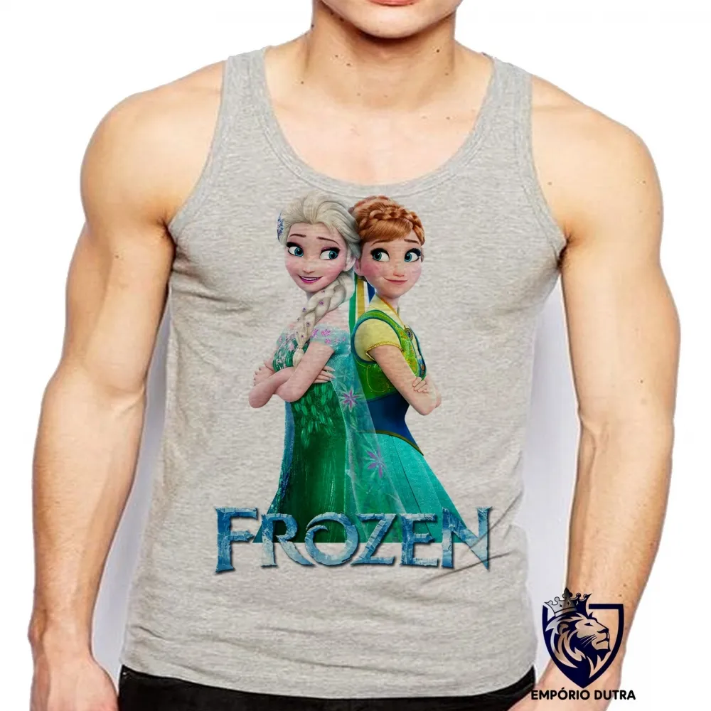 Camiseta Regata adulto ou infantil Frozen Anna Elsa costas Imagem