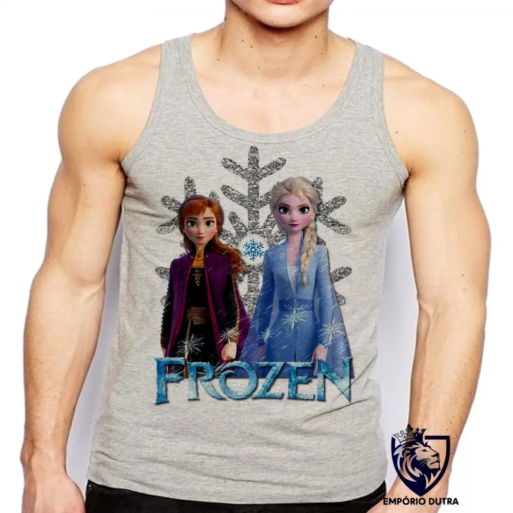 Camiseta Regata adulto ou infantil Frozen Anna Elsa II