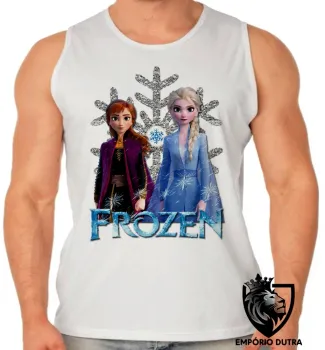 Camiseta Regata adulto ou infantil Frozen Anna Elsa II - Foto 2