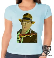 Baby look blusa Feminina Indiana Jones desenho - Foto 3