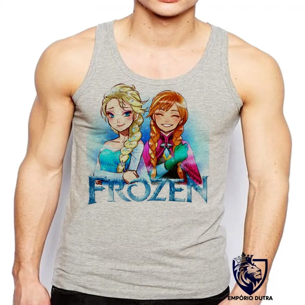 Camiseta Regata adulto ou infantil Frozen desenho elsa anna